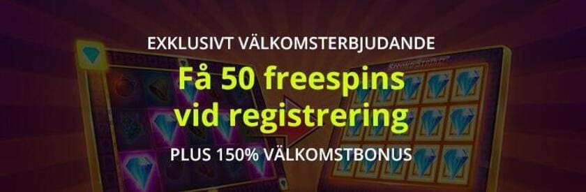 50 free spins vid registrering